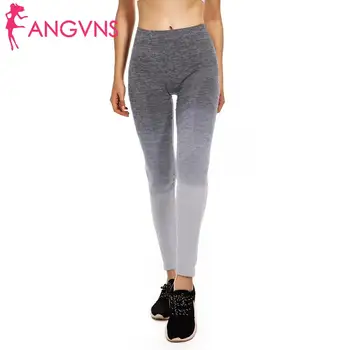 

Women Elastic Waist Full Length Gradient Printed Compression Solid All Seasons Fitness Leggings