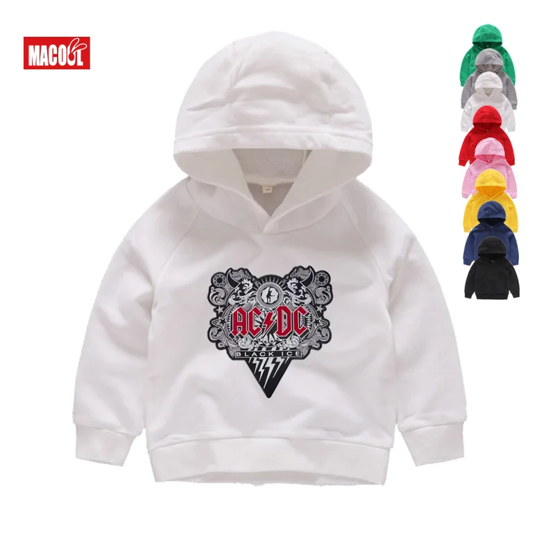 

2019 Kids Hoodies AC DC Letter Print T Shirt Children Casual Hoodies AC/DC Graphic Boy Girl Winter Long Sleeves Rock Hoodies 3T
