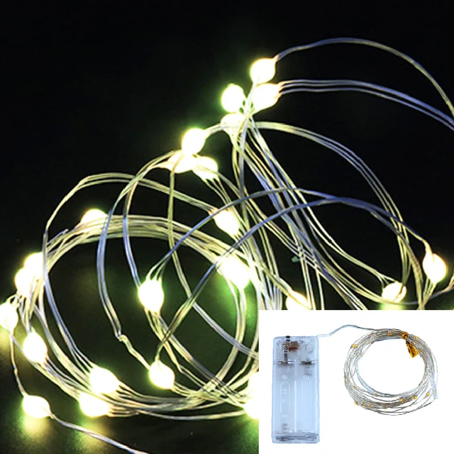 Led Fairy Lights Copper Wire String 1M 2M 3M Holiday Outdoor Lamp Garland Luces For Christmas Tree Wedding Party Decoration Warm white light