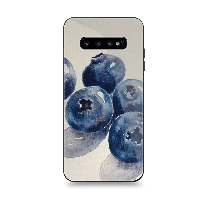 Мобильный чехол для телефона Стекло для samsung A10 A20 A30 A40 A50 A60 A70 S7 край S8 Plus Note 8 9 S10 крышка черники