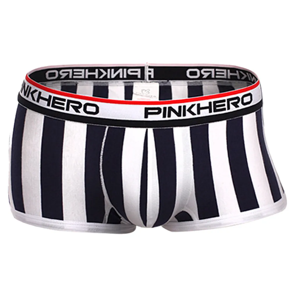 Pink Heroes сексуальное мужское нижнее белье, боксеры, спортивные шорты, Трусы-шорты с принтами в полоску, фирменные, хлопок с бантами; дышащие трусы, мужское нижнее белье, трусы-боксеры с изображением