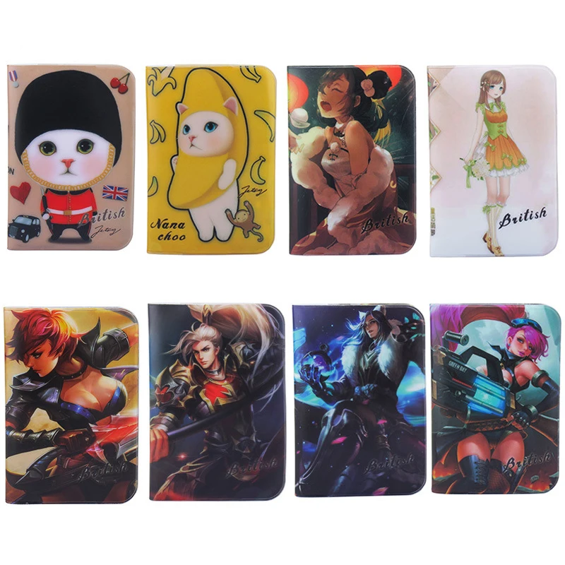 Jiexi Cartoon King Of Glory Game Leather Passport Cover Case Ticket ID Holder Wallet Clip Travel Accessories ZSPC56 | Багаж и сумки