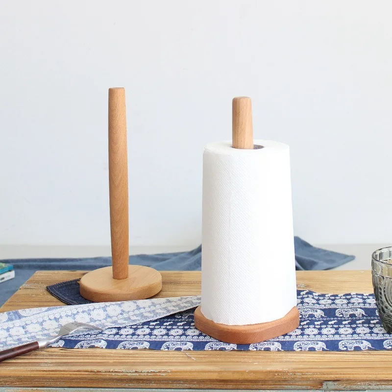 Minimalism Zakka Beech Solid Wood Tissue Rack Roll Paper Holder Towel Holders Kitchen Dining Room Living Toilet Bathroom | Обустройство