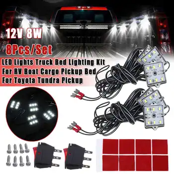 

8Pcs LED Lights Truck Bed Lighting Kit with 48 SMD LEDs Light Waterproof for RV Boat Cargo Pickup Bed For Toyota Tundra Pickup