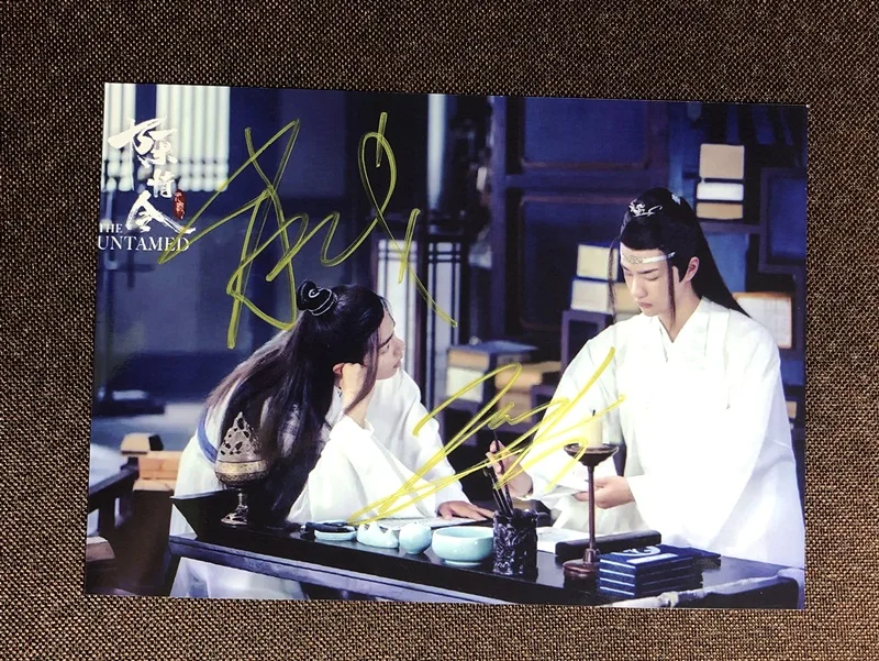 hand signed YIBO Xiao Zhan autographed group photo The Untamed 5*7 89L