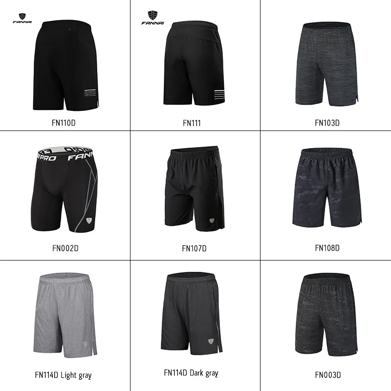 FANNAI Men Training Running Shorts Gym Sport Shorts Marathon Quick Dry Fit Fitness Plus Running jogging Short Pants Workout