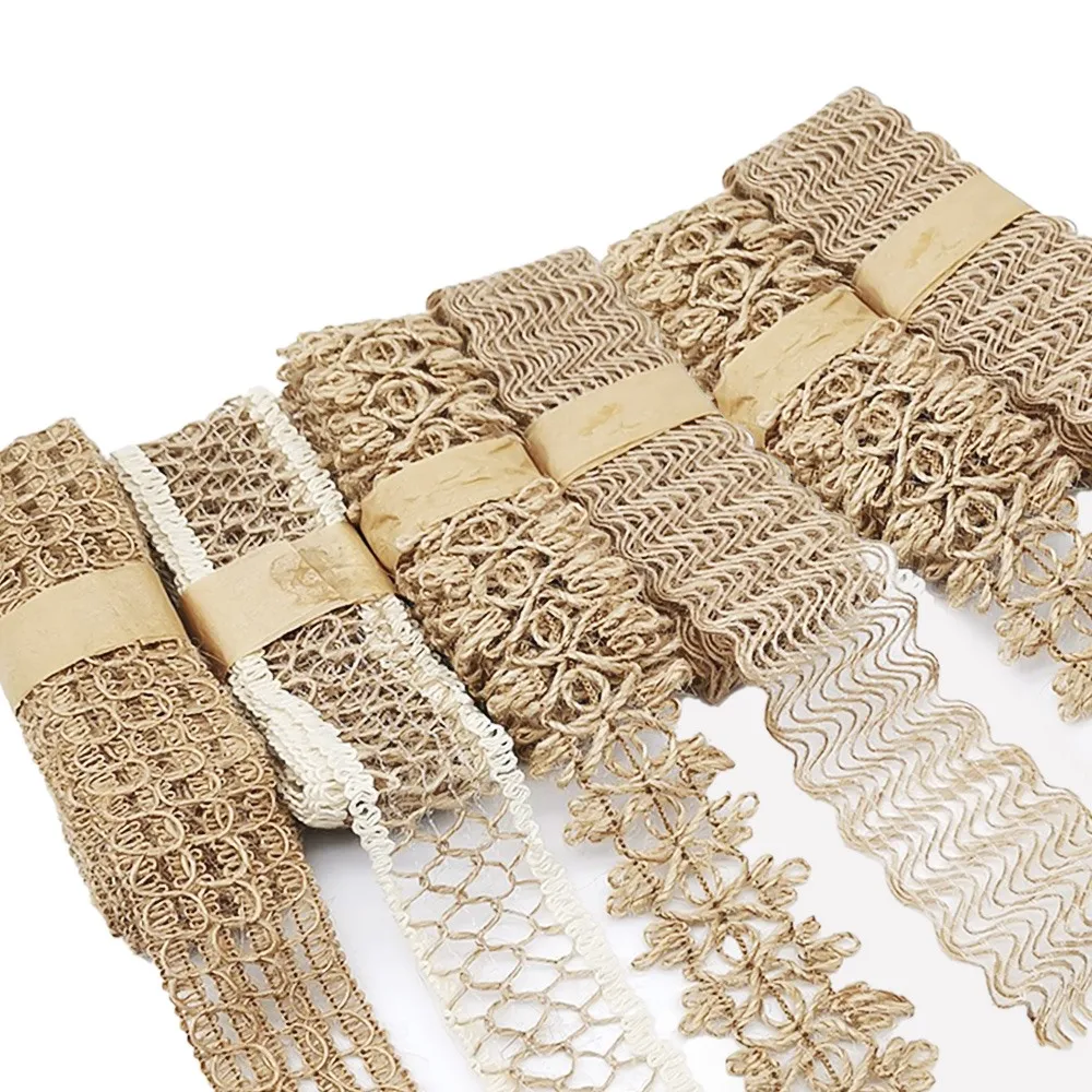 Tools & Accessories - Vintage Hand Woven Hemp Rope Decorative Lace Burlap Ribbon