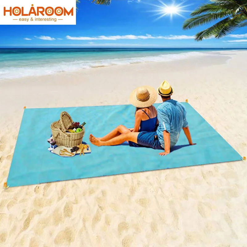 Sand Free Beach Towel Portable Blue Beach Towels Antislip Sand Mats Polyester Outdoor Towel For