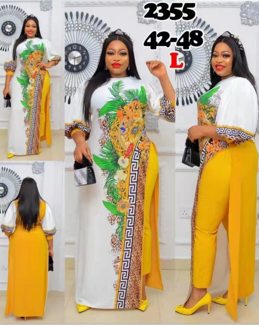 High Quantity African Sexy New Design Long Top With Pants 2 Pieces For Lady（FCPTZ01#） factory direct sales of a large quantity of high quality full face protective mask c900 c850 t8000 in stock