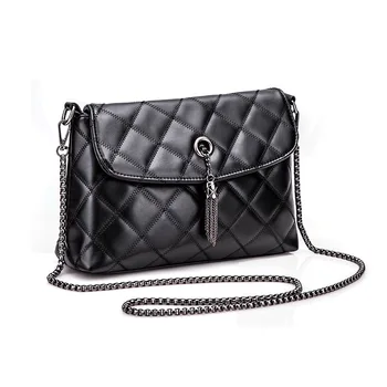 

Fashion Plaid Chain Tassel Women Shoulder Bags Good Quality Soft Leather Bags for Women crossbody bags Size 27*8*18 CM #666-10