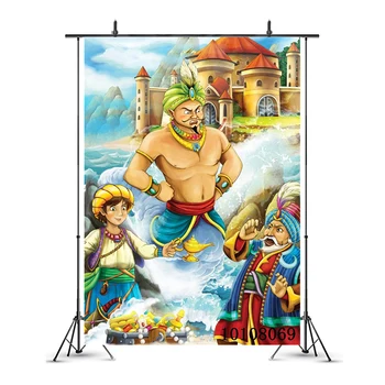 

Aladdin and The Magic Lamp Party Backdrop Baby Shower Kids Birthday Party Decor Wall Sticker Poster Photography Background Props