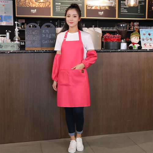 Apron kitchen waiter work clothes women's supermarket Korean version of fashion waterproof waterproof oil-proof men - Цвет: 05