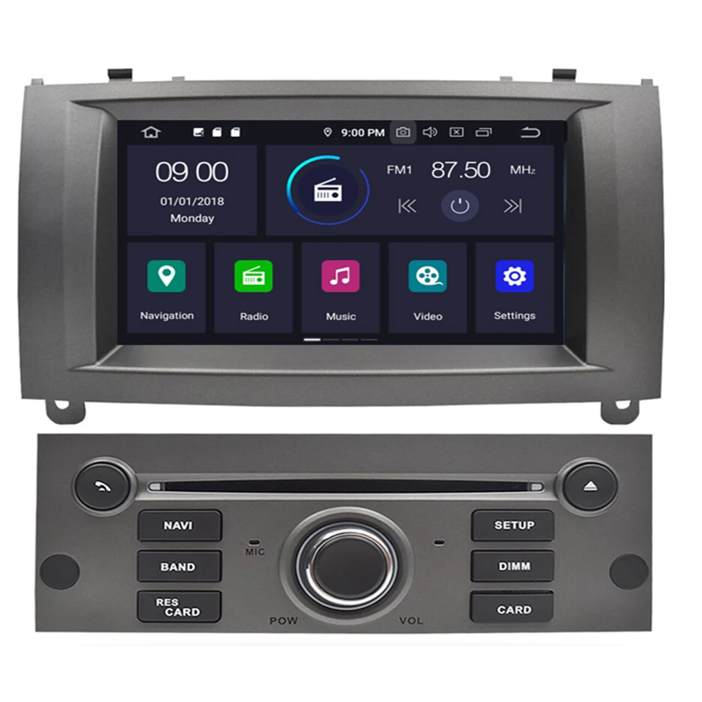 Discount Android 9.0 8core 4+32 Car DVD Player GPS Glonass Navigation for Peugeot 407 2004-2010 4GB RAM 32GB ROM Multimedia Radio Stereos 2