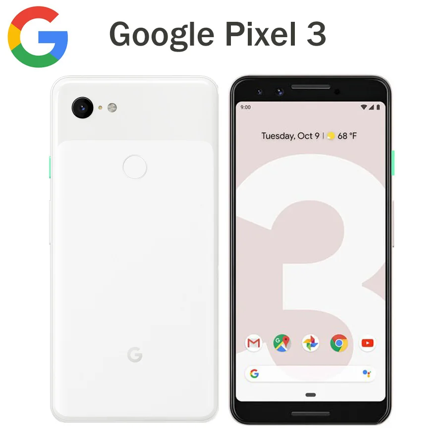 Original US Version Google Pixel 3 Mobile Phone 5.5inch 4GB 64GB Snapdragon845 OctaCore 12.2MP NFC 2915mAh 4G Android Smartphone