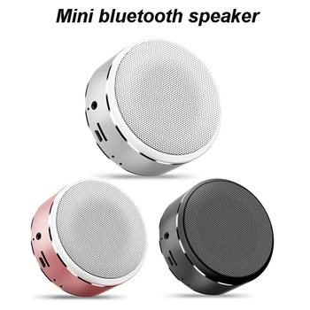 

Portable Mini Bluetooth Speaker Aluminum alloy Subwoofer Music 3D Surround Loudspeake 800mAh Mith Mic For TF Card 3.5mm AUX FM