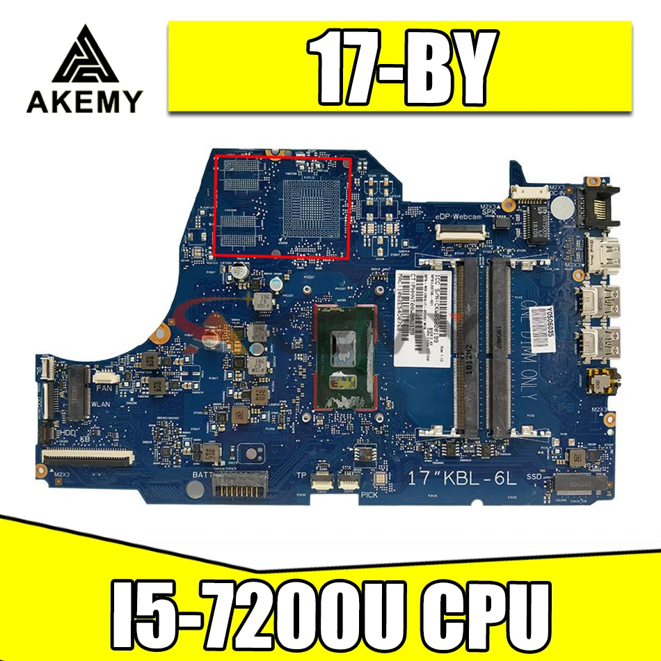 Материнская плата для ноутбука HP 17-BY I5-7200U CPU 6050A2982701 протестированная материнская