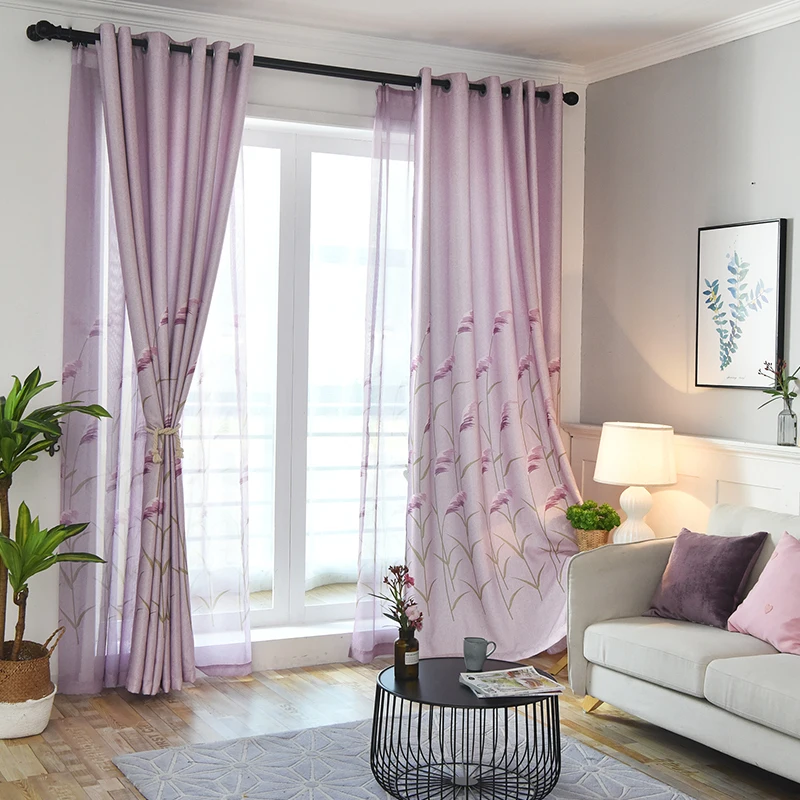 

Nordic printed semi-sunshade modern bedroom window living room flat window