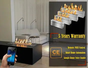 

hot sale 24 inches bioethanol fires linear burner insert smart control fireplace