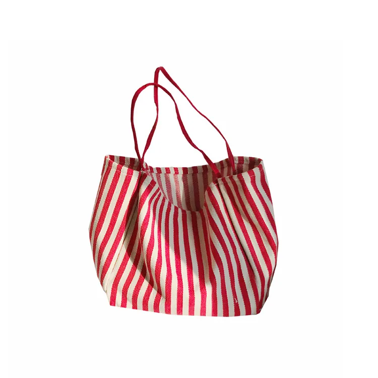 

Ougger Large High Quality Handbags Women Bag on Shoulder Summer Red Canvas Fashion Casual Striped Bags for Shopping