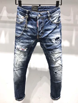 

NEW Men Jeans Ripped for Men Skinny DSQ D2 Jeans Pants Men Jeans Zipper Outwear Man Pants 1 order