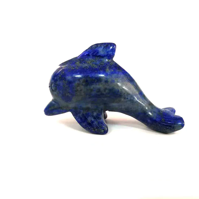 Lapis Lazuli Натуральный Лазурит драгоценный камень целебные Кристаллы ручной работы дельфины статуя животного Статуэтка любовь кристаллы подарок домашний декор - Цвет: Lapis Lazuli