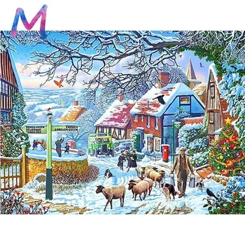 

MIAODU 5D DIY Diamond Painting Landscape Picture Of Rhinestones Mosaic Diamond Embroidery Cross Stitch Winter Home Decor