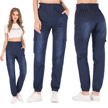 Настоящая фотография, новинка весны, женские джинсы с воланами, высокая талия, маленькие ноги, джинсы, S-5X