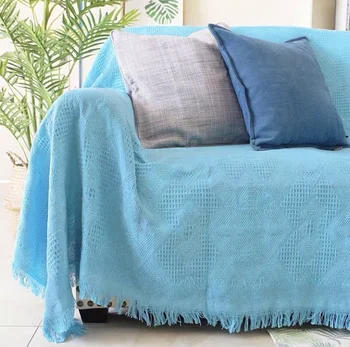 

Blue Throw Blanket American style Multifunction New year Sofa Covers Dust Cover Air Conditioning Blankets For Bed