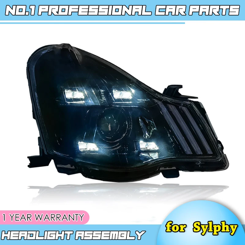 Автомобильный Стайлинг для фар Sylphy 2007-2011 Sentra светодиодный светодиодные дневные ходовые огни на передних фарах Биксеноновые линзы дальнего ближнего света парковки