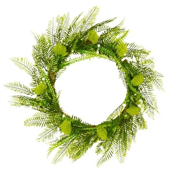 

Fern Leaves Wreath Wooden Vine Circle Simulation Decoration Wreath Thanksgiving Decoration Wreath Home Decoration