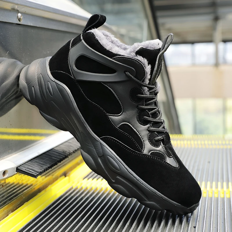 Cena Męskie brytyjskie grube dno śniegowe buty damskie zasznurowane Martin buty kobieta platforma kostki buty wojskowe zimowe damskie Sneaker