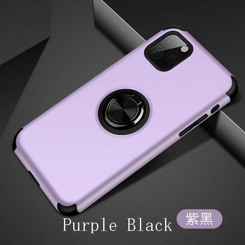 Металлический кольцевой кронштейн силиконовый чехол для iPhone 11 Pro Max противоударный защитный чехол