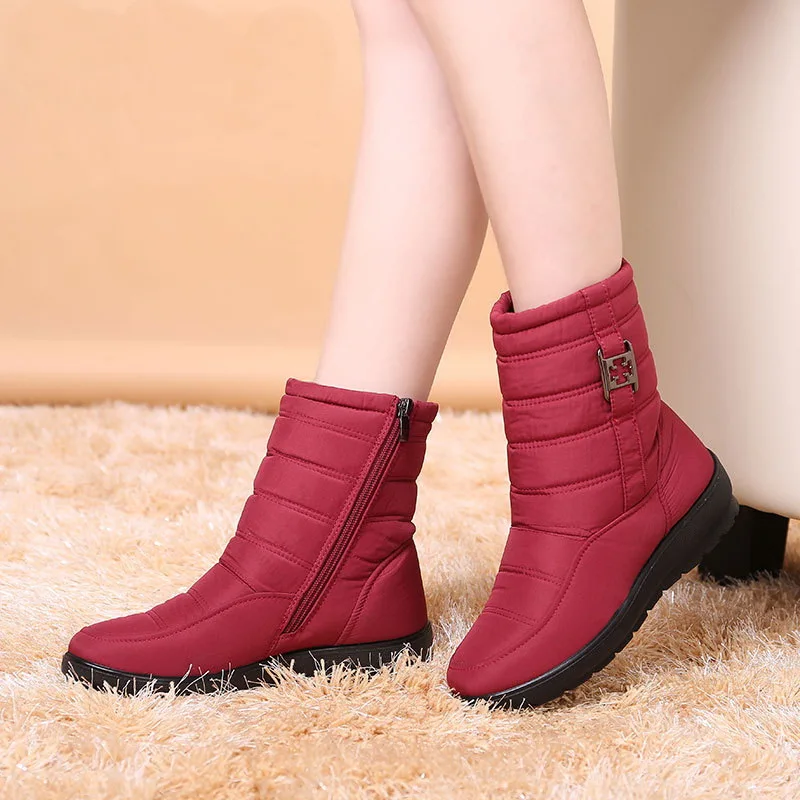 

Snow boots women shoes 2019 solid casual shoes woman winter zipper ankle boots women warm fur round toe women boots botas mujer