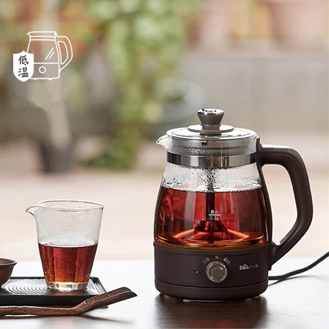 Bear 220V Electric Kettle Tea Maker Home 1L Automatic Steam Teapot Black Tea  Steamer Small Office Glass Flower Teapot - AliExpress