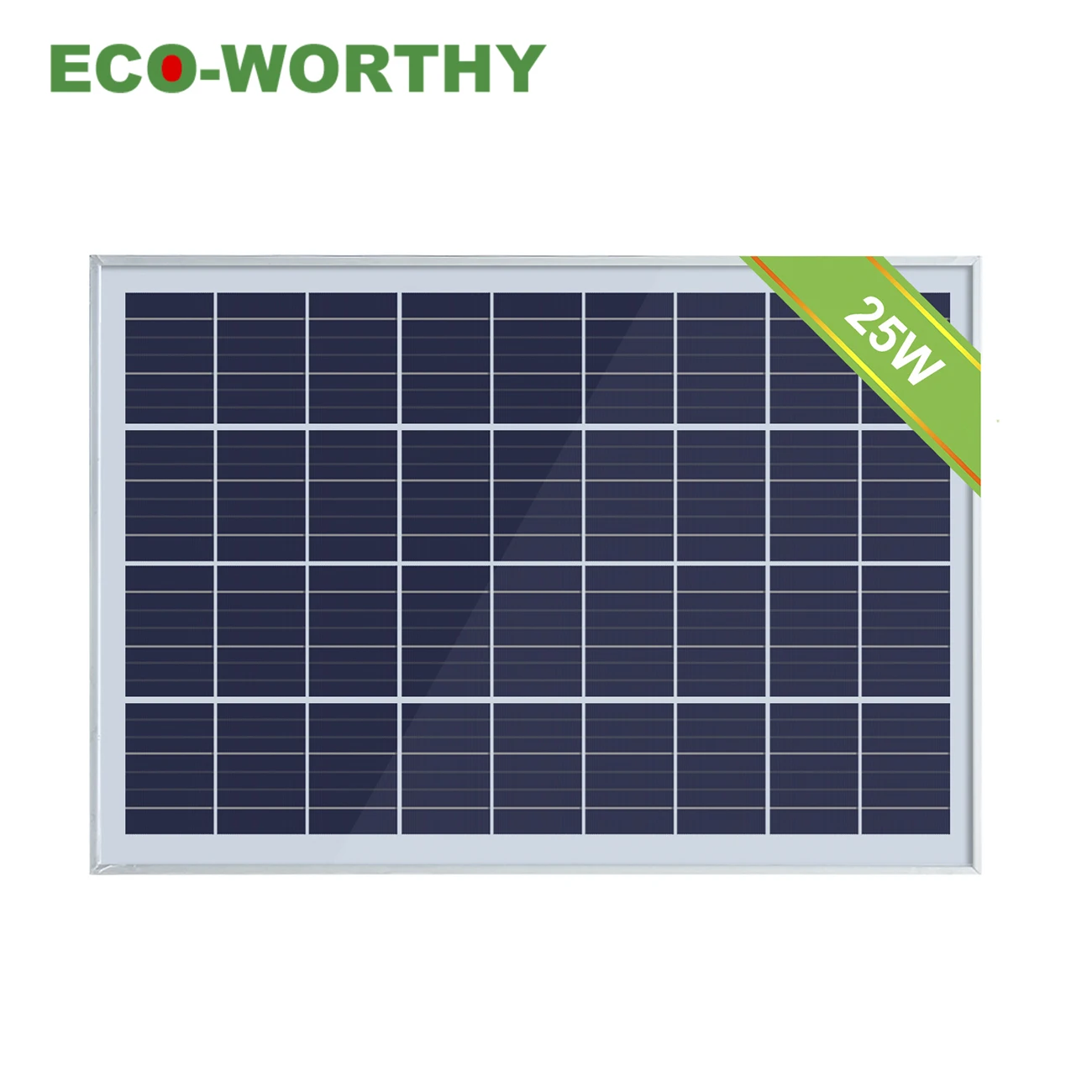 

ECOWORTHY 25W 18V Polycrystalline Solar power Panel with cables Solar Module PV RV Camp for 12V Battery charger 25W Home Garden