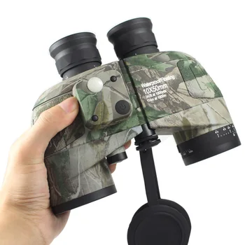 

10x50 Military Binoculars HD Waterproof Telescope Low Light Night Vision Binocular With Compass - Camouflage/Olive Drab