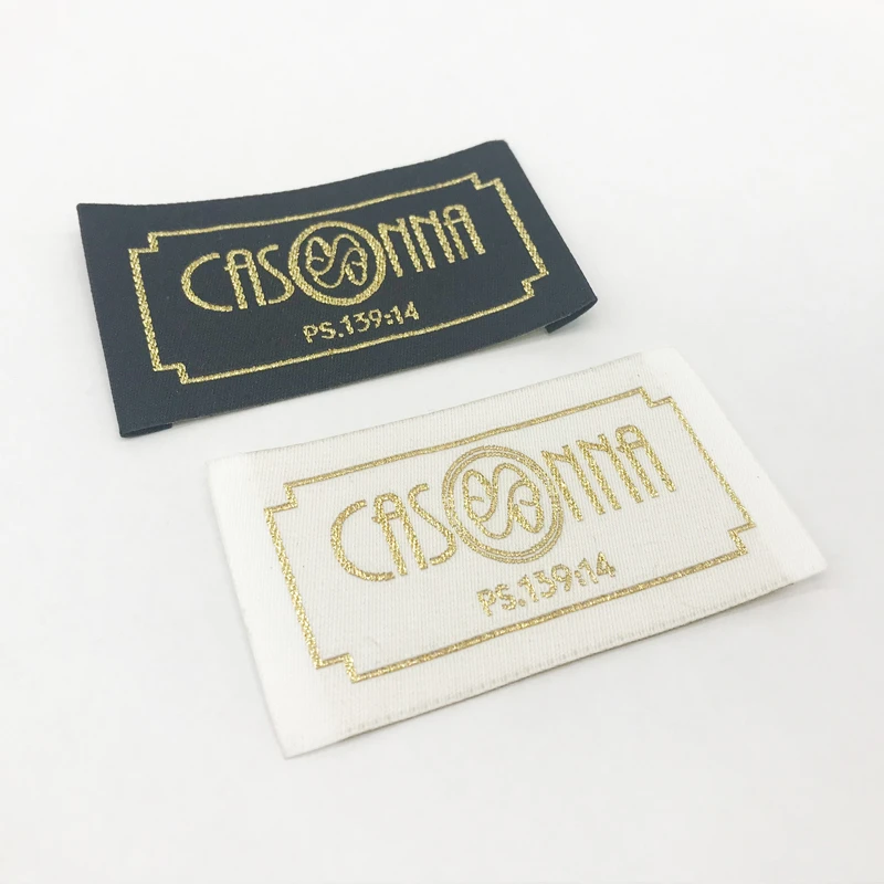 Custom Metal Gold Clothing Labels for Underwear Personalized Shiny Gold  Silver Logo Customized Clothes Loop Fold Label for Gift