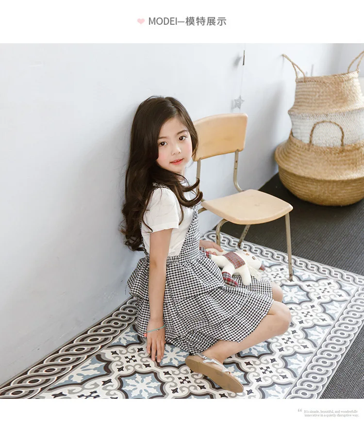 cotton sleeveless girls sundress dress school children clothing layered cute white black plaid girl dress summer kids clothes  4 5 6 7 8 9 10 11 12 13 14  years old little big teenage girl summer 2017 dress (9)