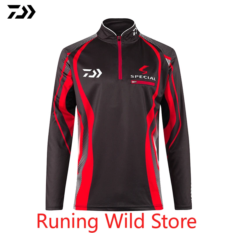 DAIWA Plus Size 5XL Fishing Clothes New Fishing Shirt Zipper Breathable