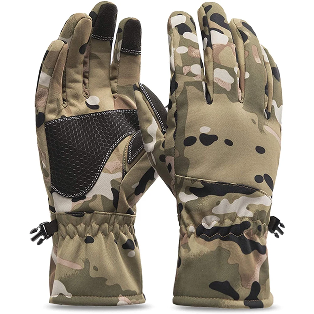 Winter camouflage hunting gloves