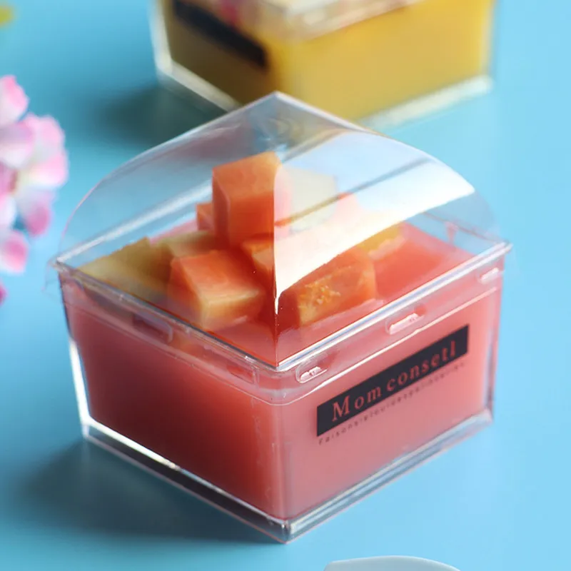 

50pcs 145ml transparent disposable dessert cup small pudding ice cream cake decoration packaging plastic cups with lid