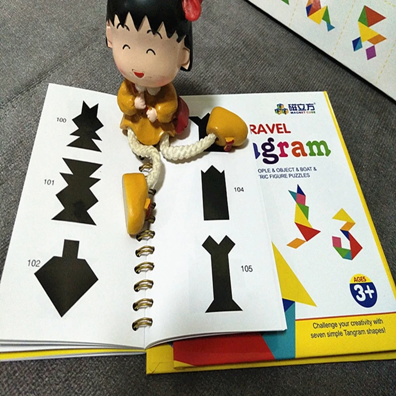 3 типа Магнитный Танграм головоломка Монтессори образовательная игрушка головоломки Дети мозги человека подарки на день рождения Iq детские игрушки