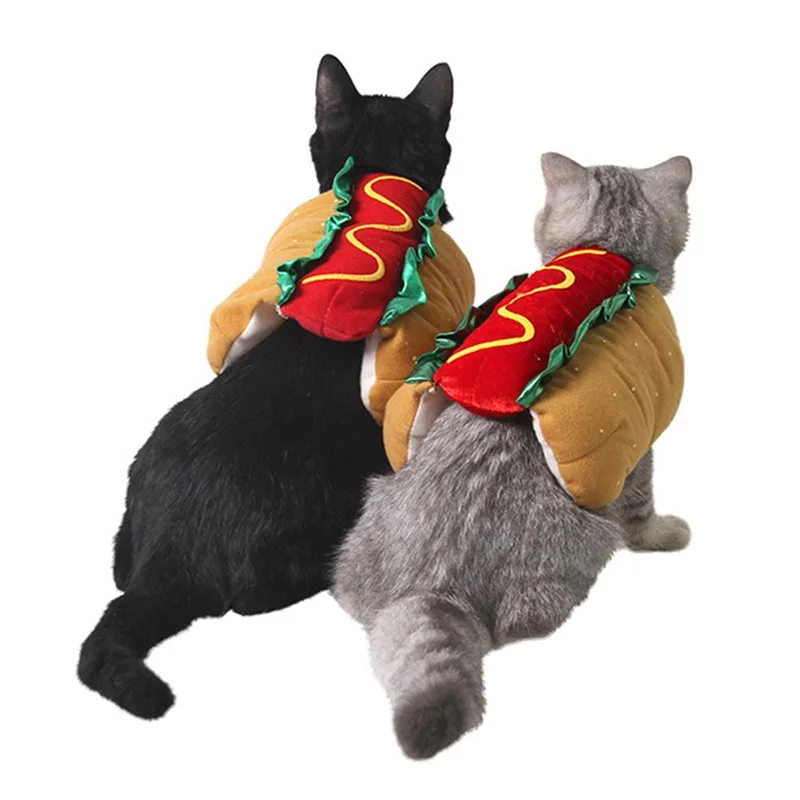 Забавная Одежда для собак, кошек, хот-дог, гамбургер, косплей, щенок, собачий наряд для Хэллоуина, наряд для маленьких и средних собак, кошек, костюмы для домашних животных