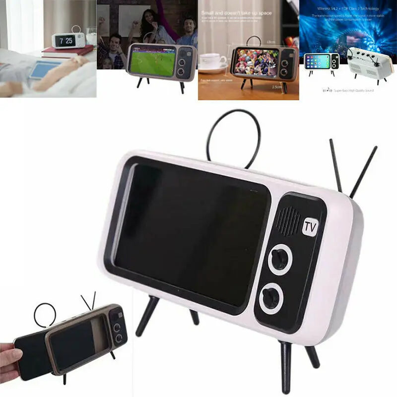 

2019 New Bluetooth Speaker TV Retro Design Portable Mobile Phone Holder Radio