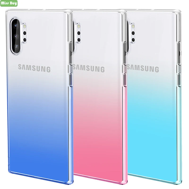

Transparent Gradient Soft TPU Phone Cover For Samsung Galaxy Note 8 9 10 Pro 10 Plus Shell For Samsung A2 Core S10E Cover Case