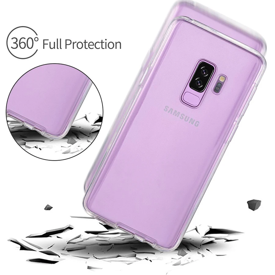 360 Degree Full Body Two Crystal Front+Back TPU Case on Samsung Galaxy Note 20 10 9 8 s21 s20 Ultra plus 5G S7 Edge S8 S9 Cover