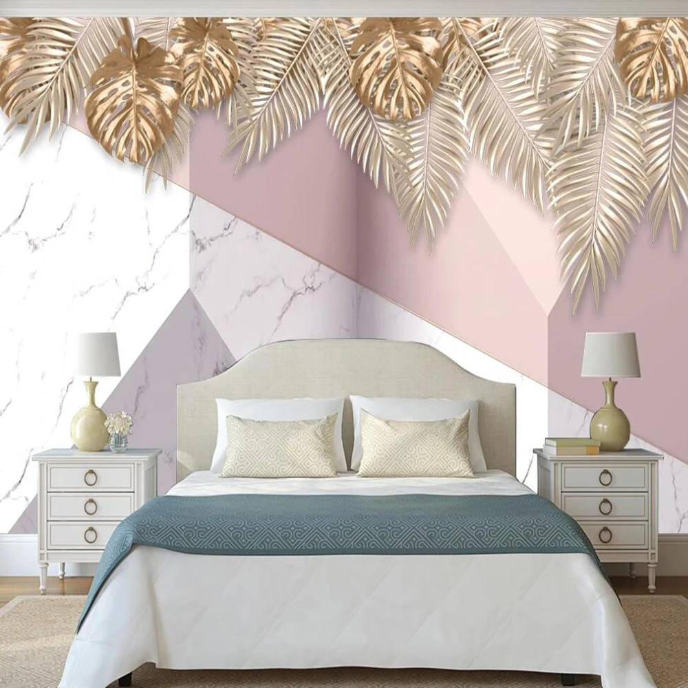 

Drop Shipping Custom 3D Wallpaper Mural Nordic Modern Small Fresh Geometric Marble Background Wall Decoration Mural Wallpaper