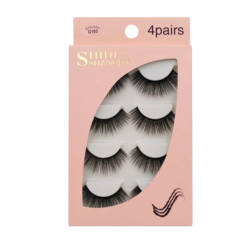 YSDO Lashes 4 пары ресниц натуральные длинные 3d норковые ресницы искусственные cils норковая лента накладных ресниц 3d накладные ресницы макияж объем cilios - Цвет: G103