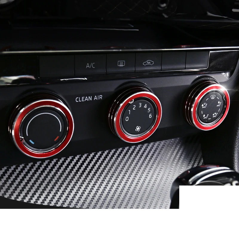 Lsrtw2017 автомобильный Кондиционер кнопка управления кольцо для Skoda Octavia a7 Superb Acceossories интерьерные молдинги аксессуары