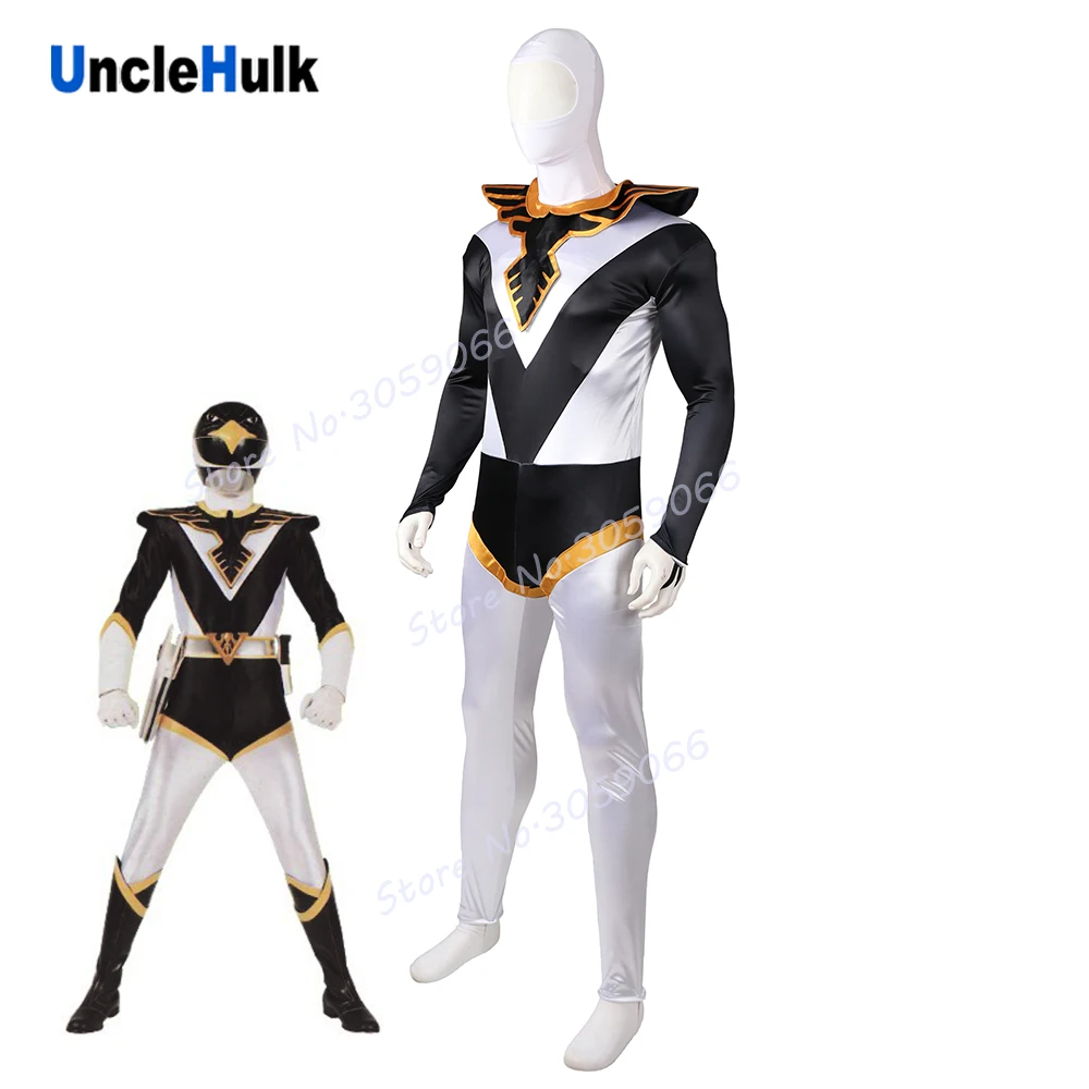 Костюм для косплея из черной атласной ткани Choujin Sentai Jetman с шалью | UncleHulk|Костюмы
